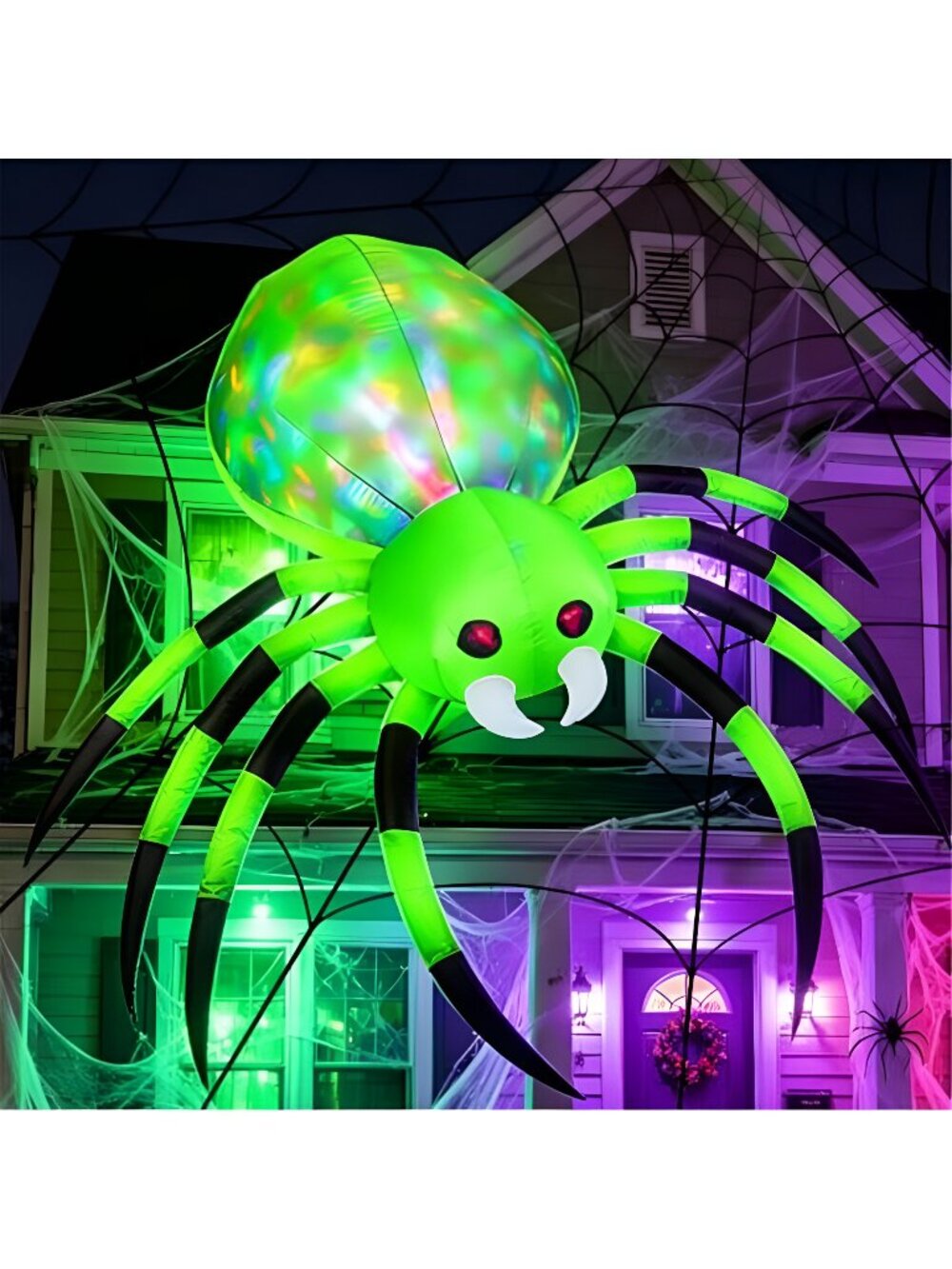 12FT Halloween Inflatable Spider Outdoor Decorations, Giant Blow Up Spider with